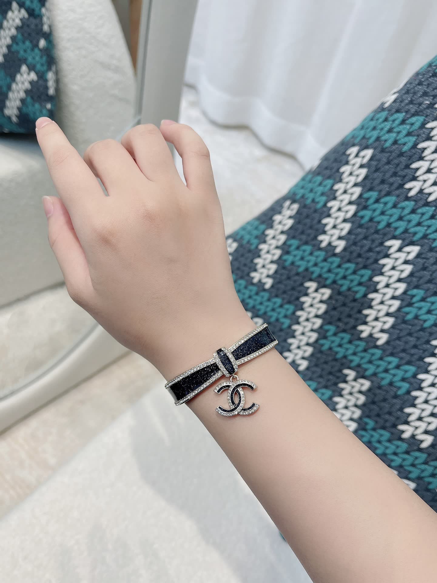 Chanel CC Logo Charm Bracelet