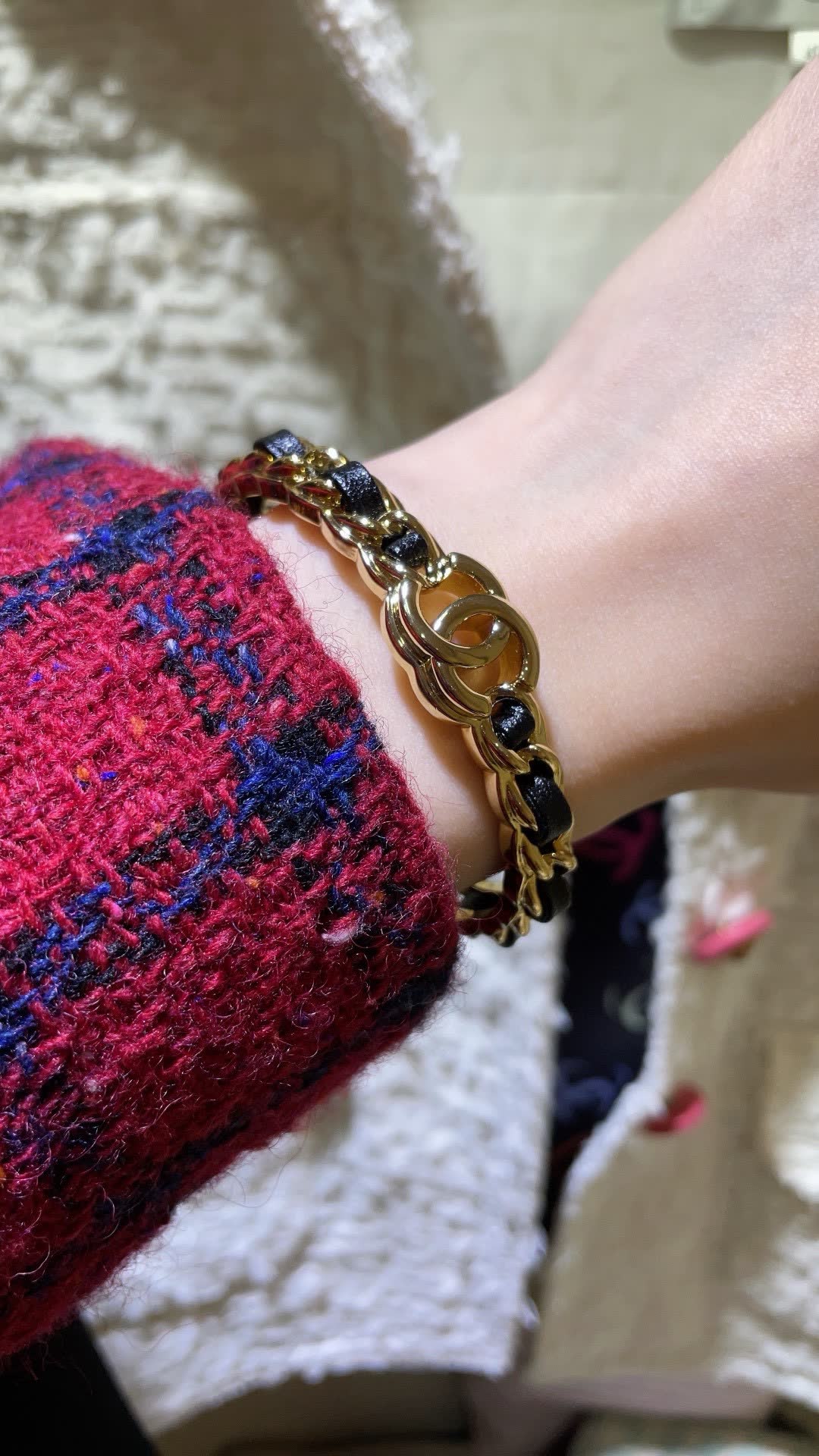 Chanel Gold Tone Chain Bracelet