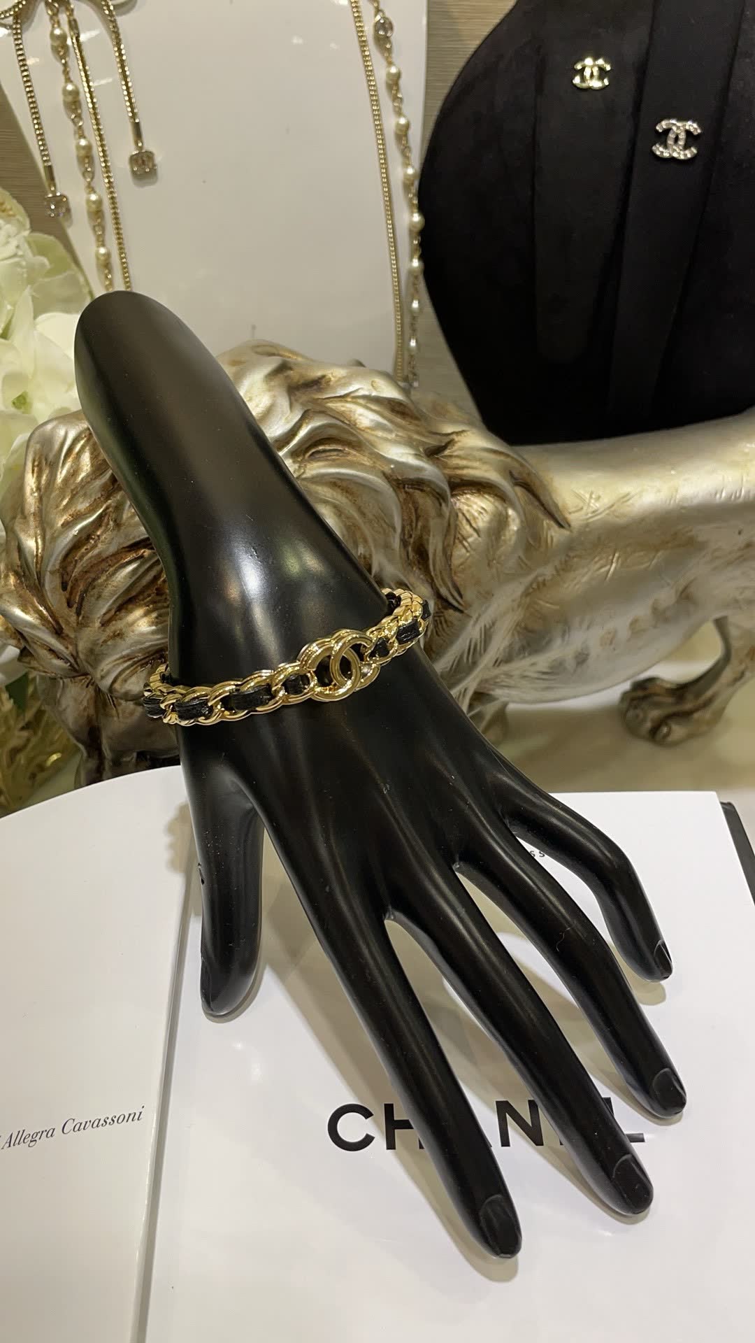 Chanel Gold Tone Chain Bracelet