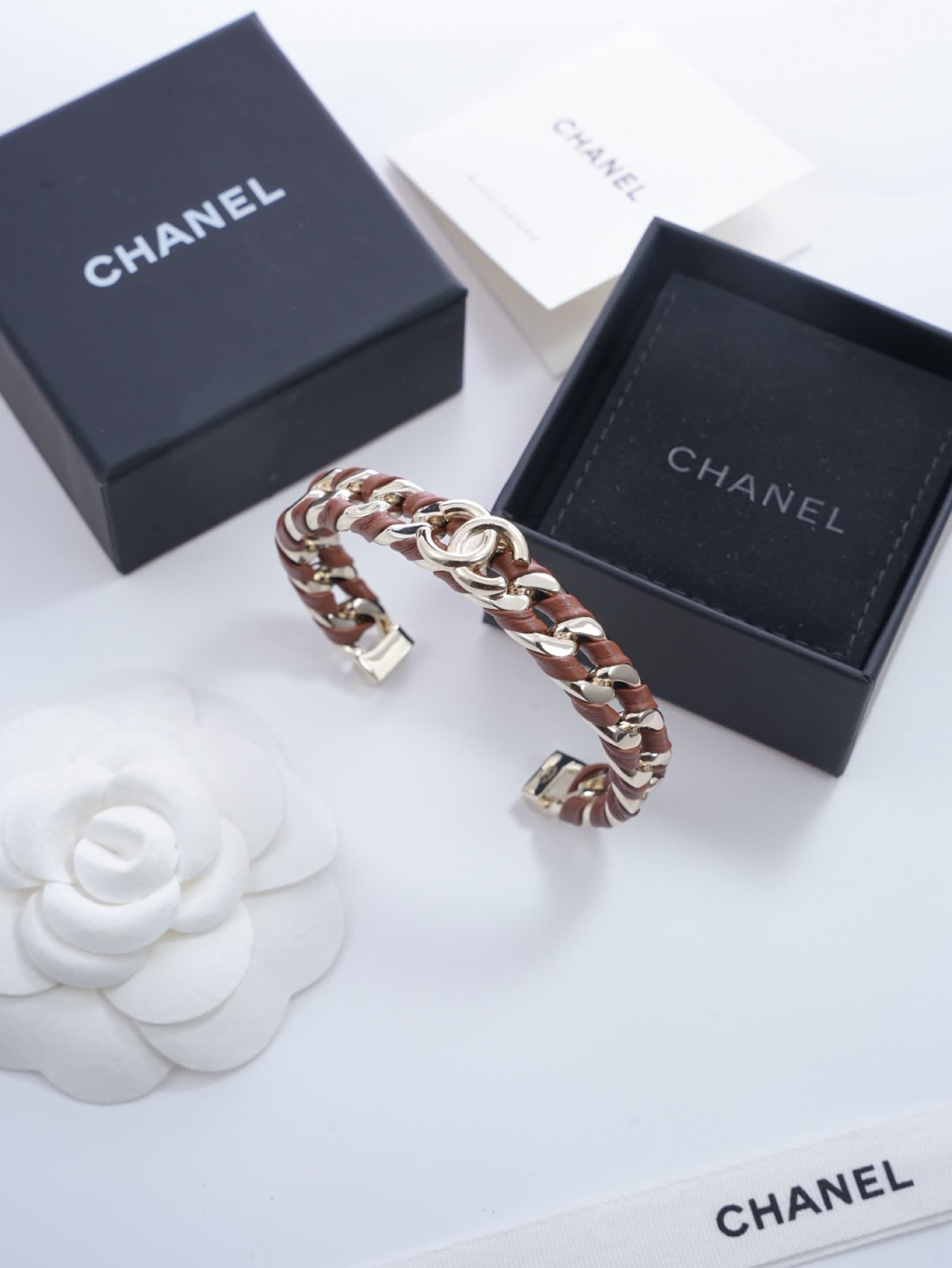 Chanel Gold Tone Chain Link Bracelet