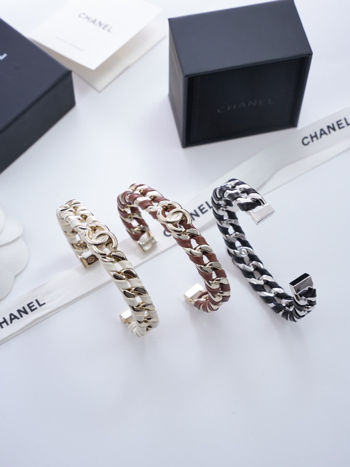 Chanel Gold Tone Chain Link Bracelet