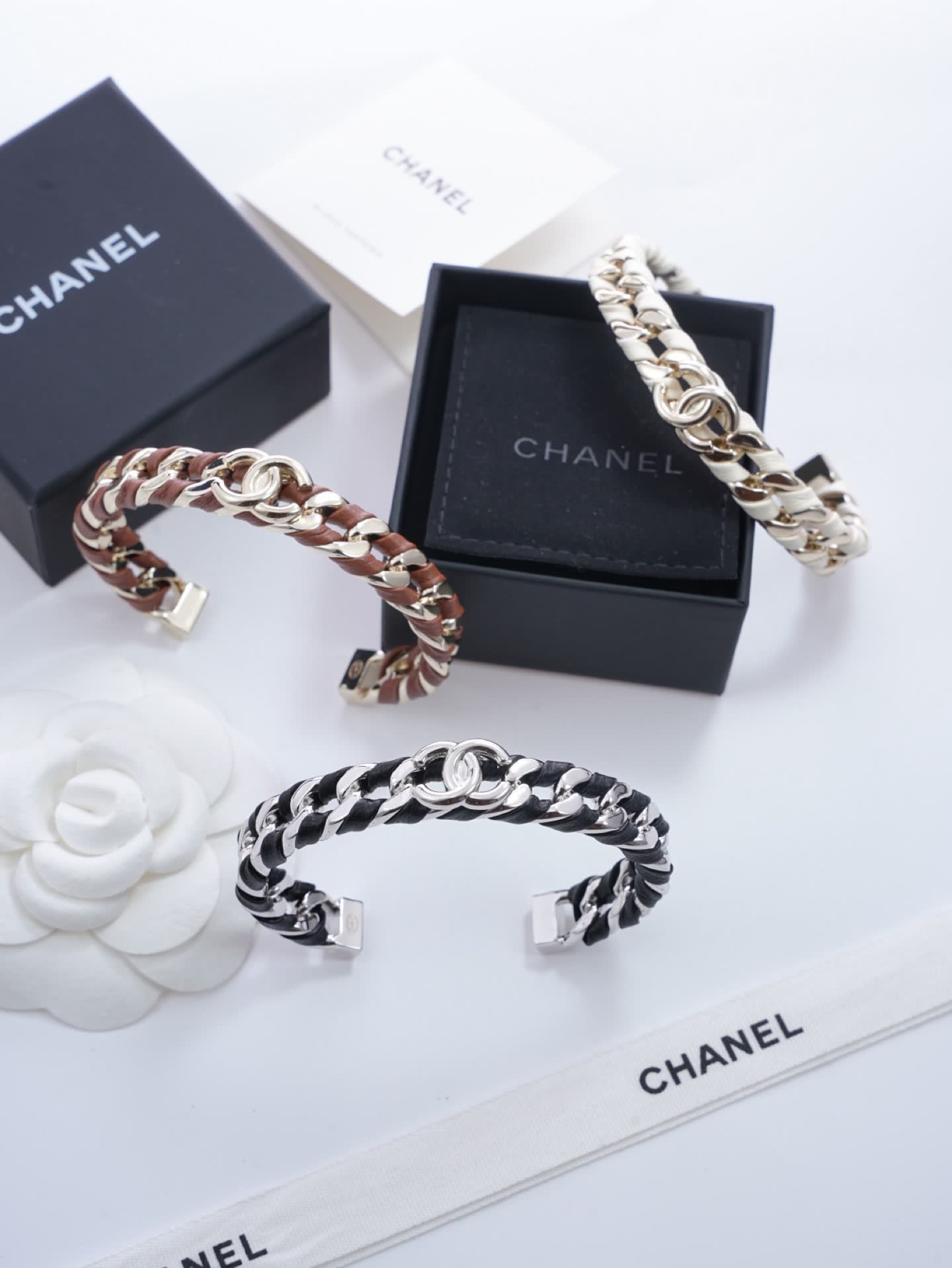 Chanel Gold Tone Chain Link Bracelet