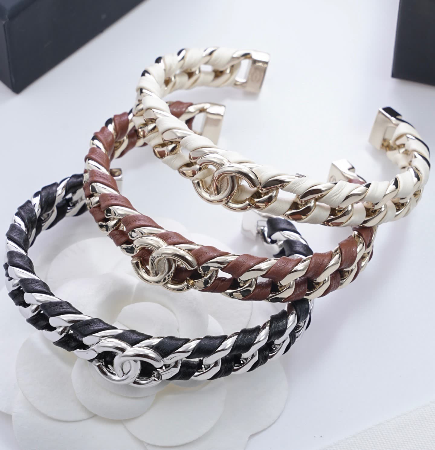Chanel Gold Tone Chain Link Bracelet