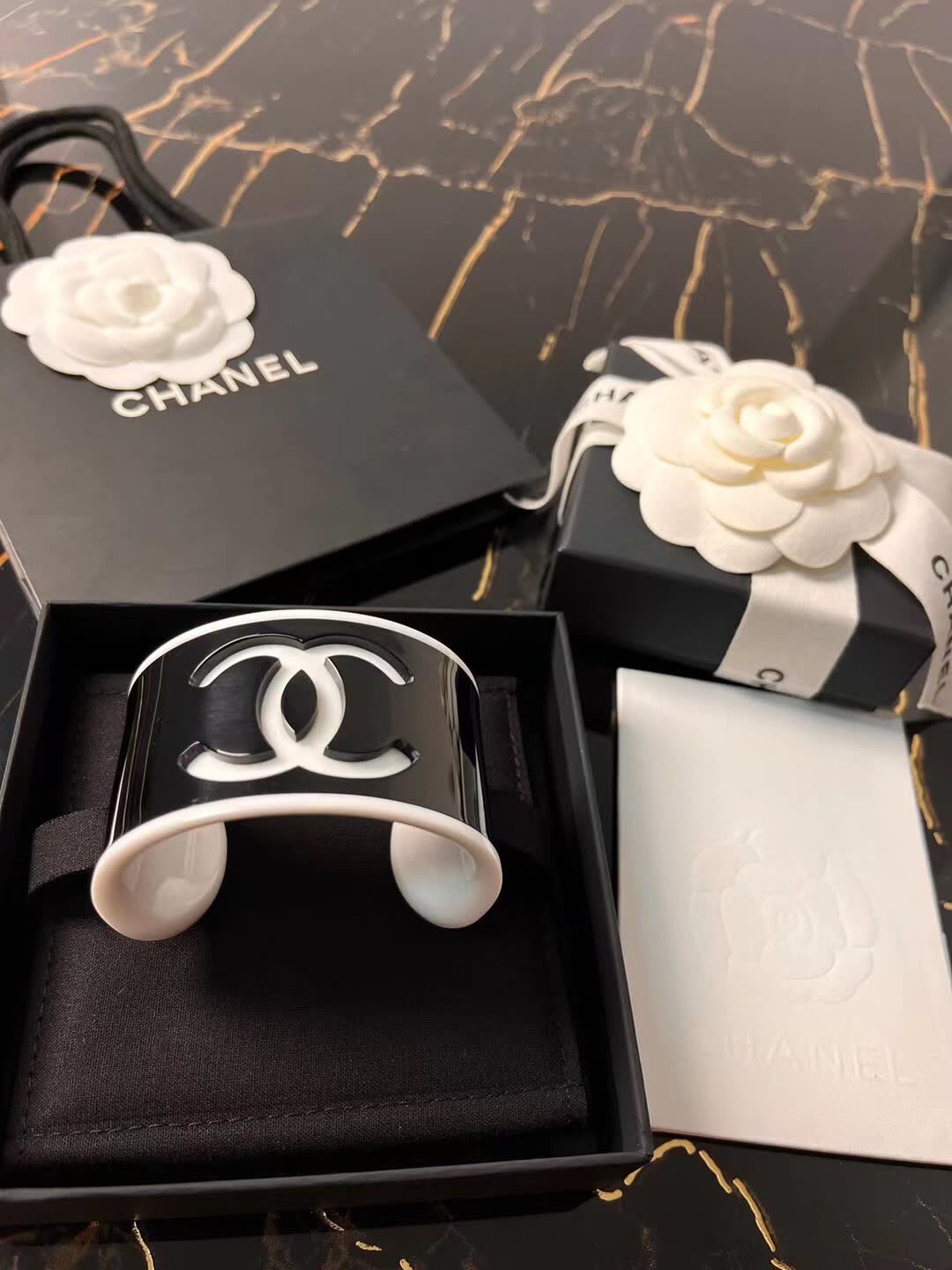 Chanel CC Logo Cuff Bracelet