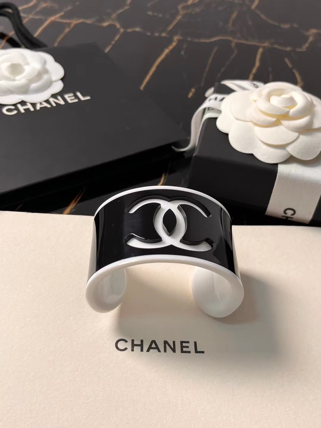 Chanel CC Logo Cuff Bracelet