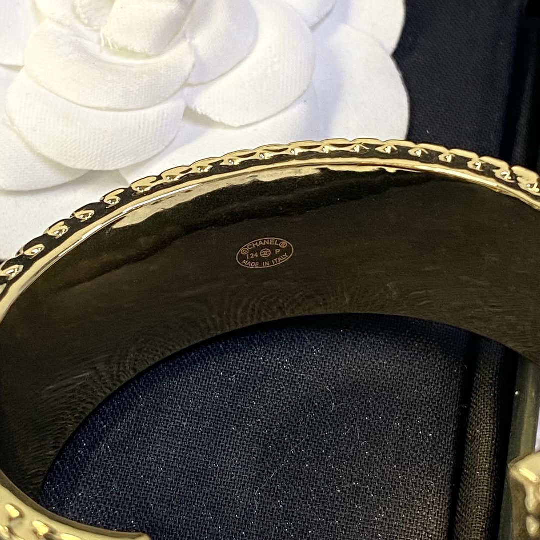 Chanel Blue Enamel Cuff Bracelet