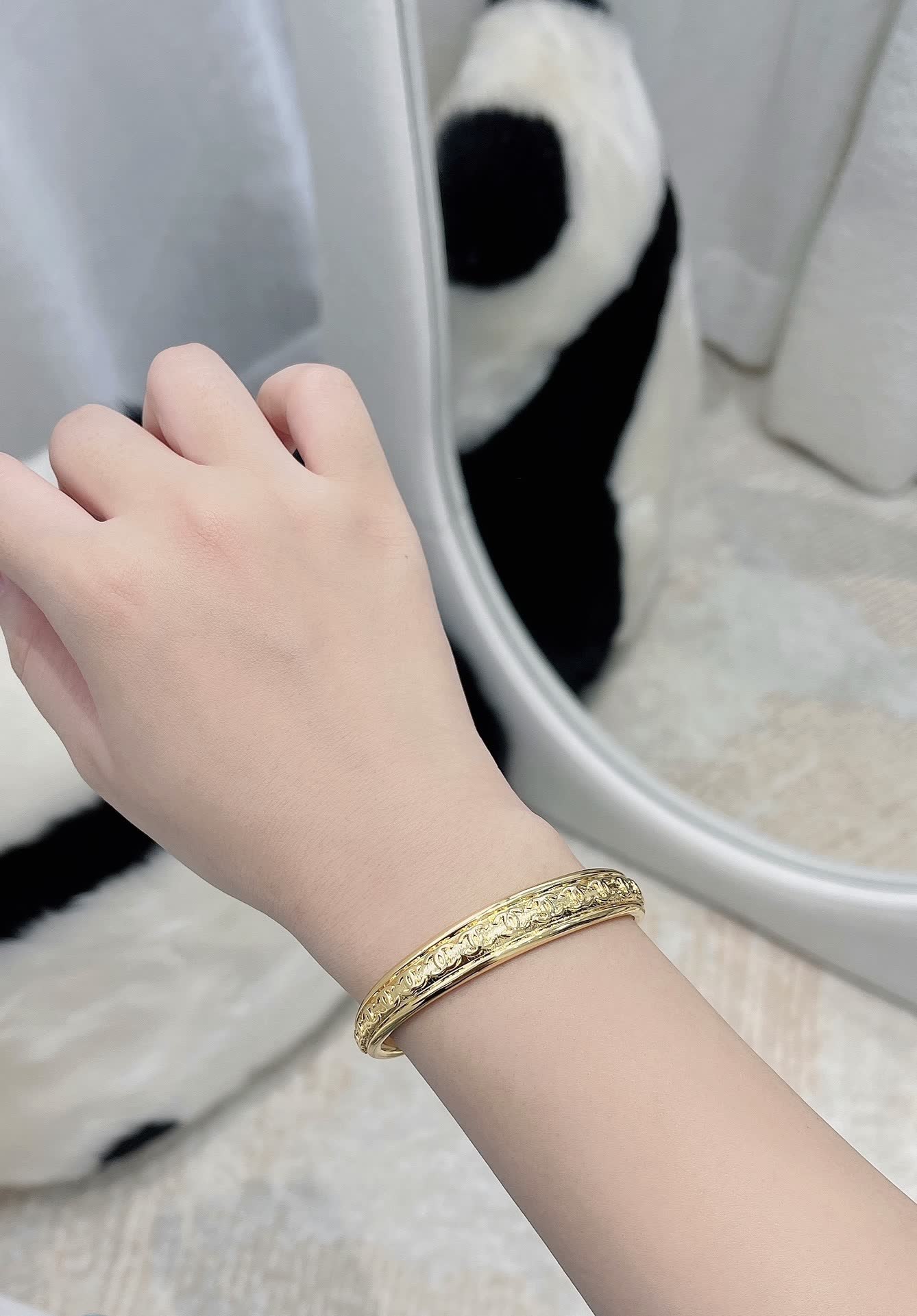 Chanel Gold Plated Bangle Bracelet