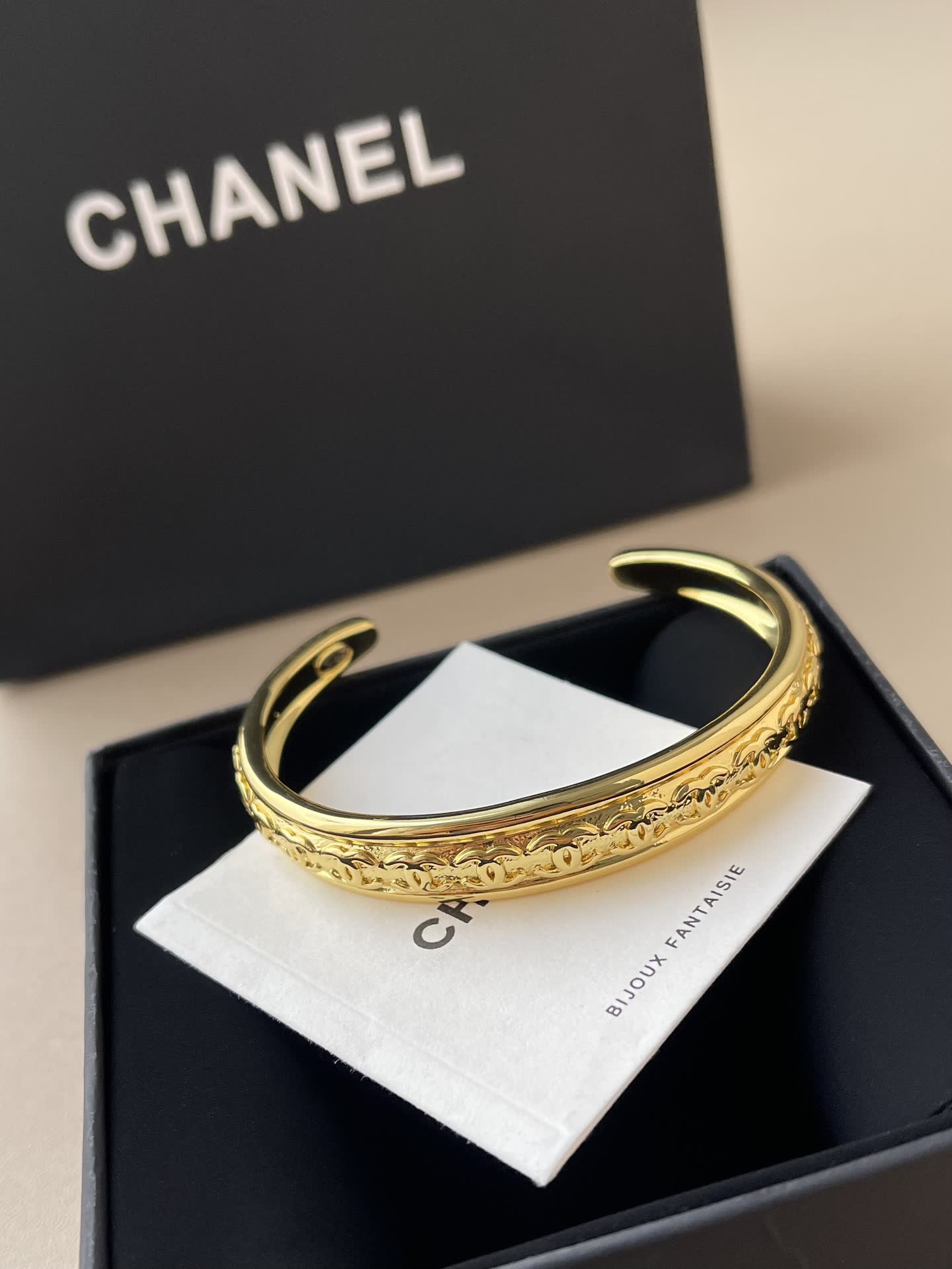 Chanel Gold Plated Bangle Bracelet