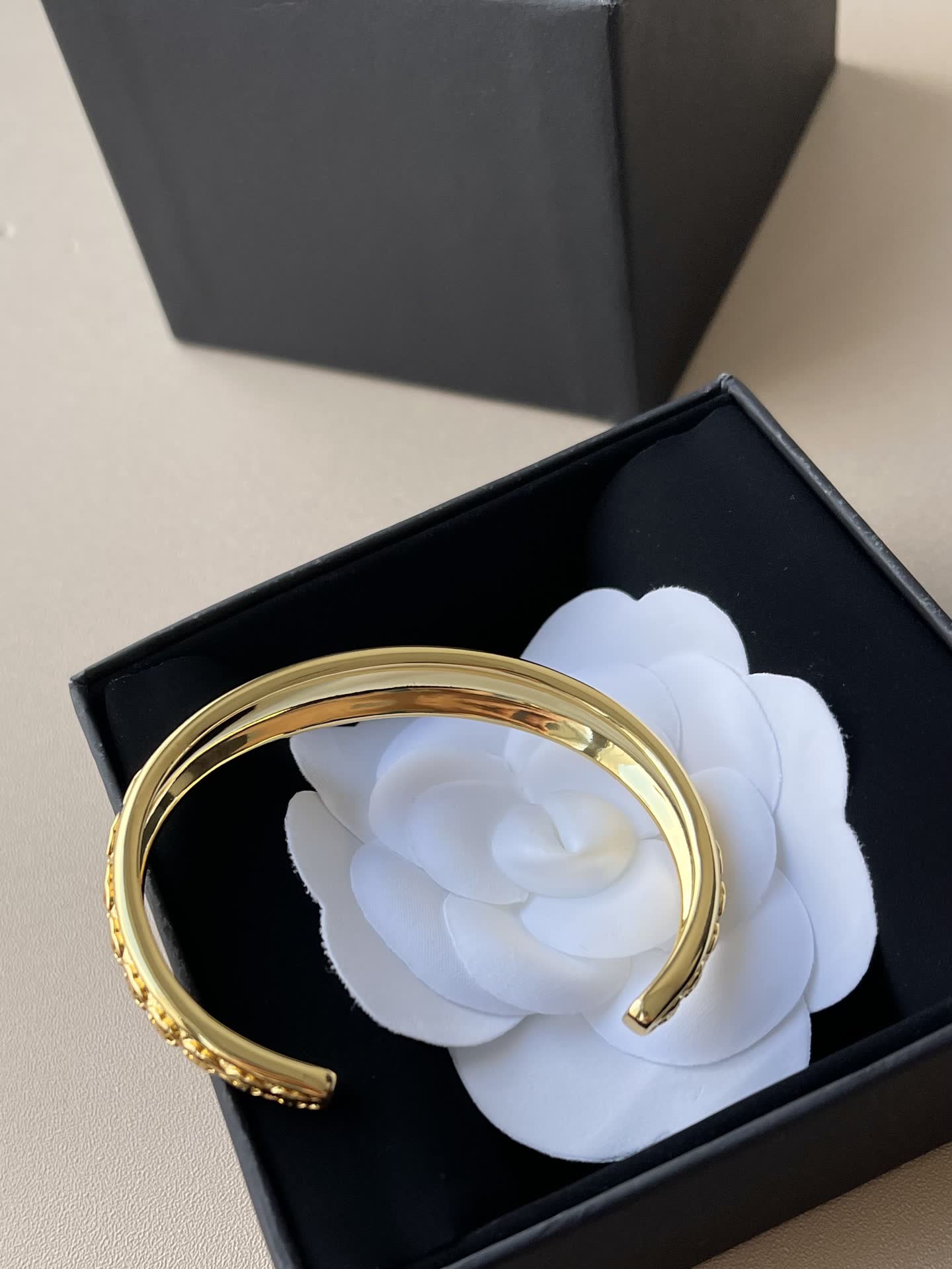 Chanel Gold Plated Bangle Bracelet