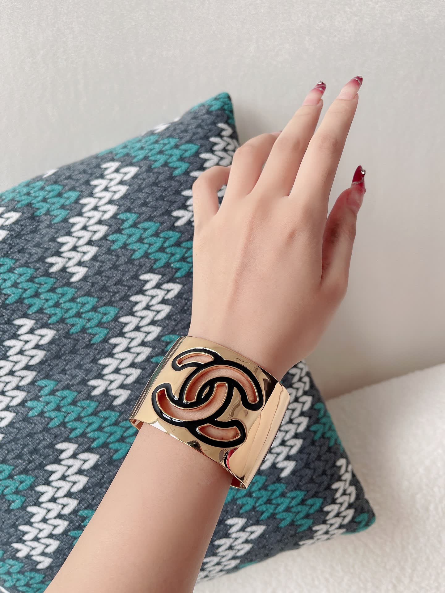 Chanel CC Logo Cuff Bracelet