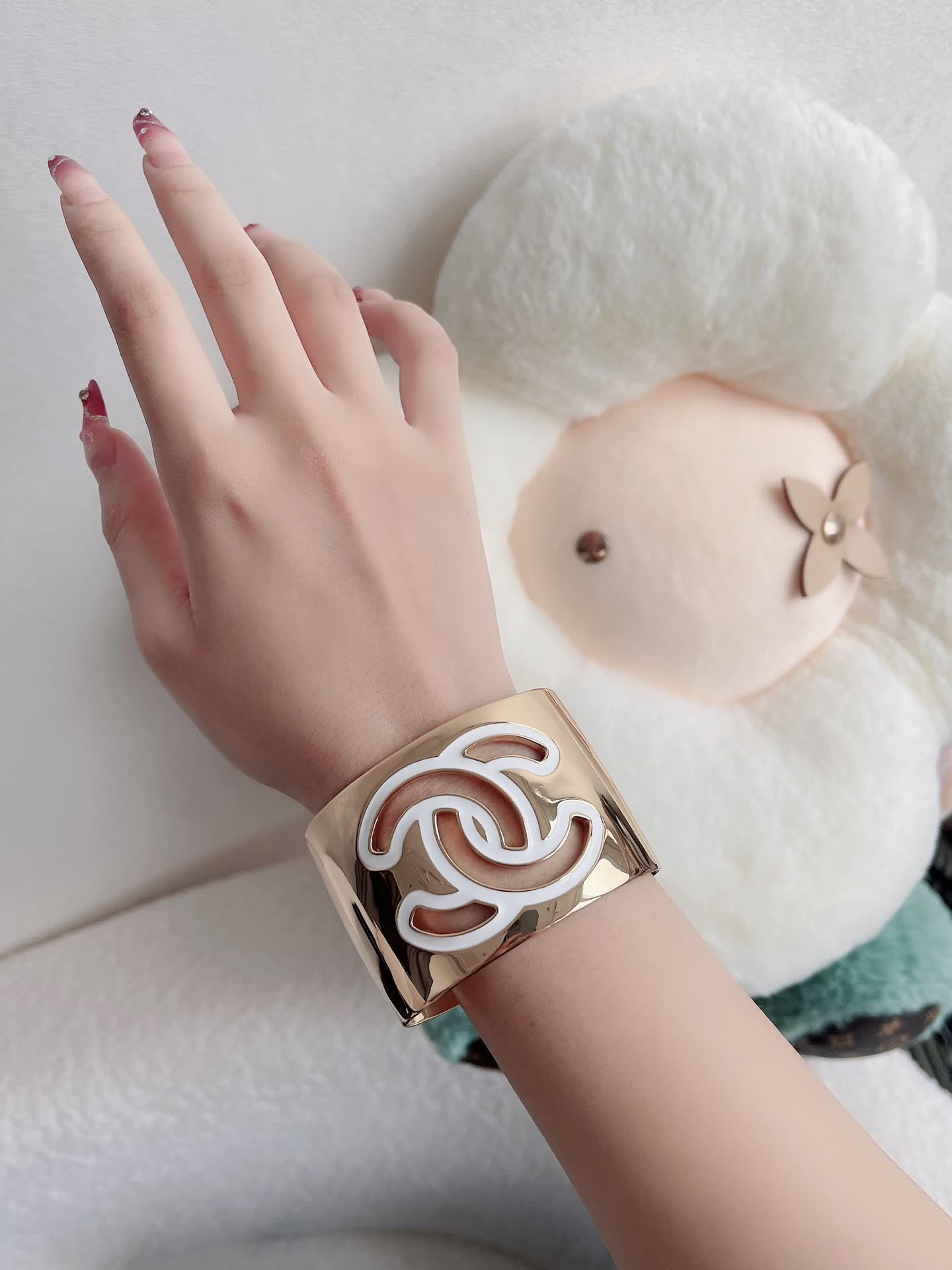 Chanel CC Logo Cuff Bracelet