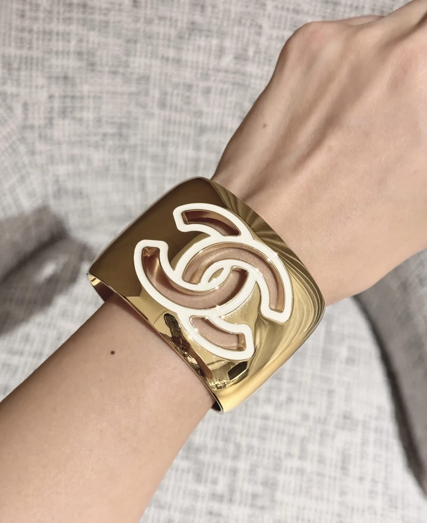 Chanel CC Logo Cuff Bracelet