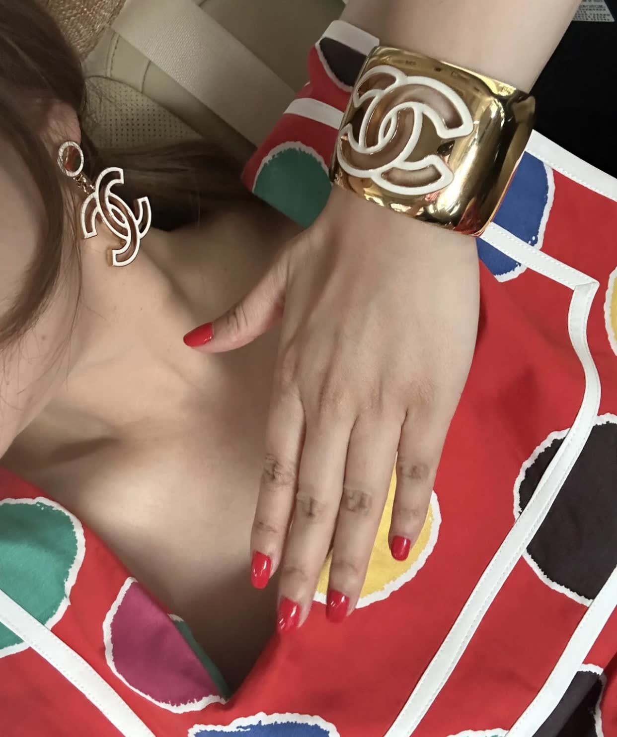 Chanel CC Logo Cuff Bracelet