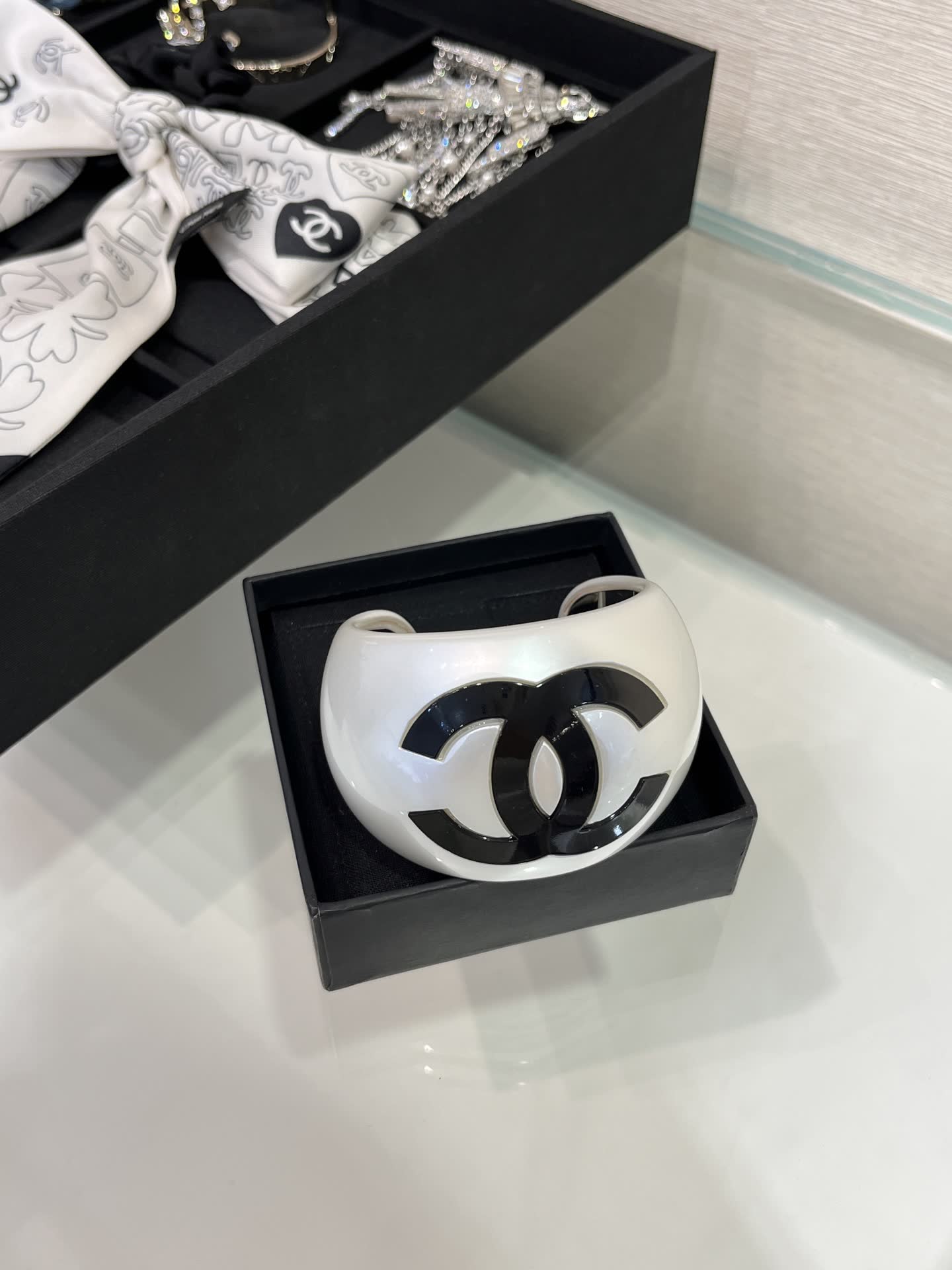 Chanel CC Logo Bangle Bracelet