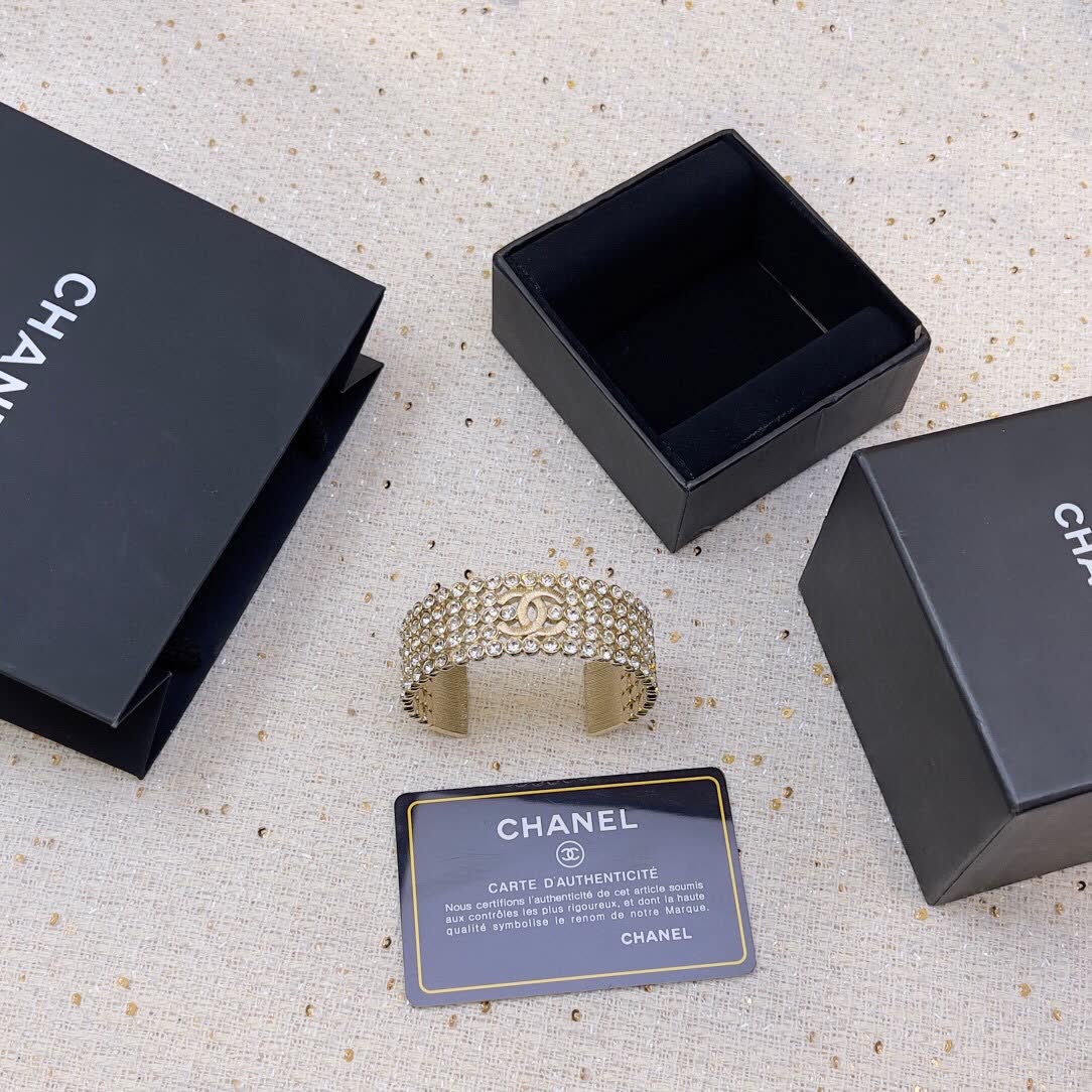 Chanel CC Logo Crystal Bracelet