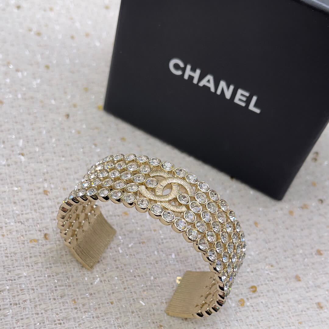 Chanel CC Logo Crystal Bracelet