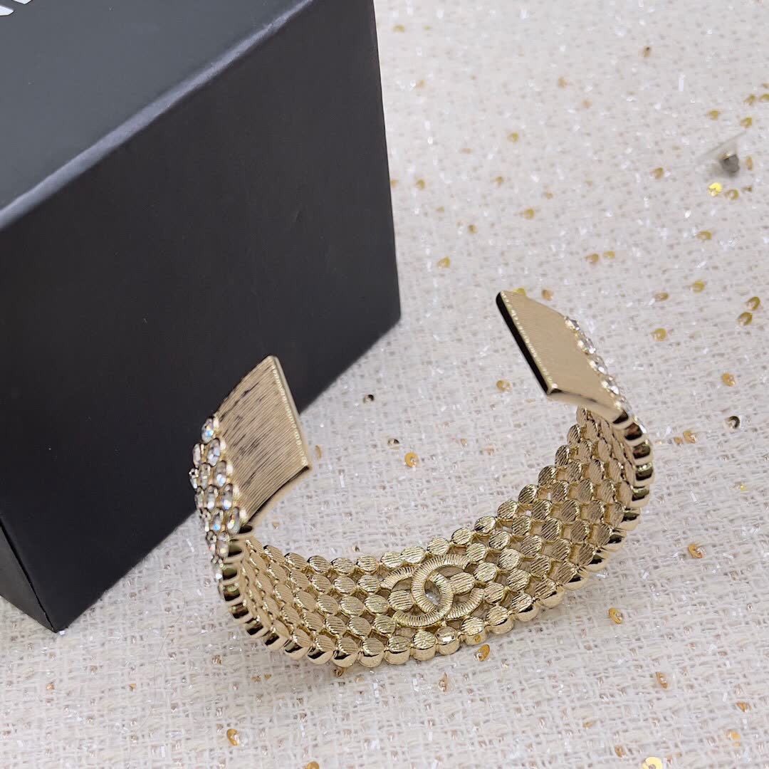 Chanel CC Logo Crystal Bracelet