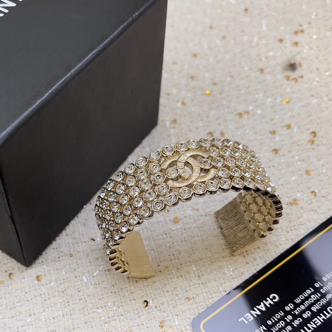 Chanel CC Logo Crystal Bracelet