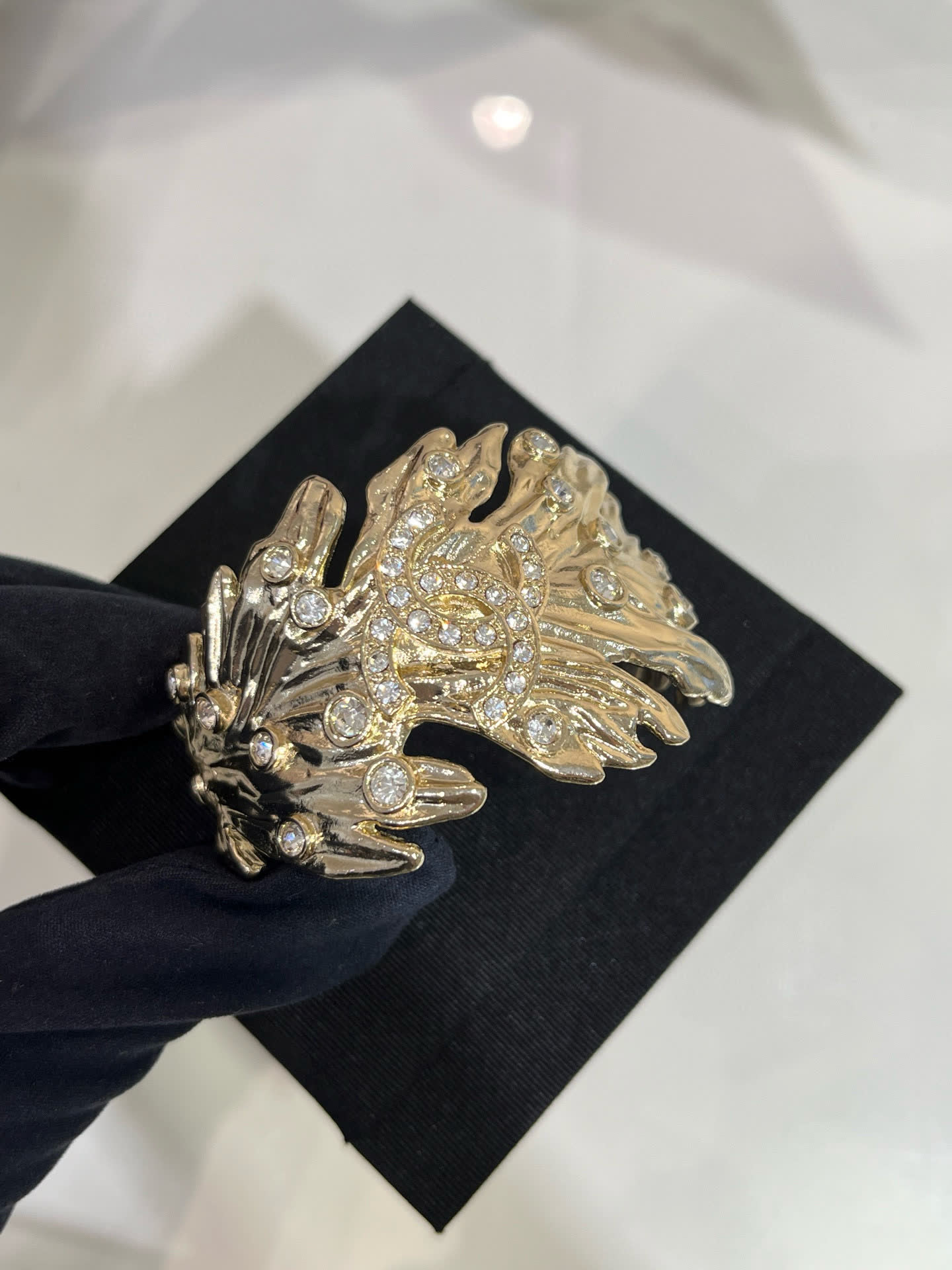 Chanel Gold Tone Crystal Bracelet