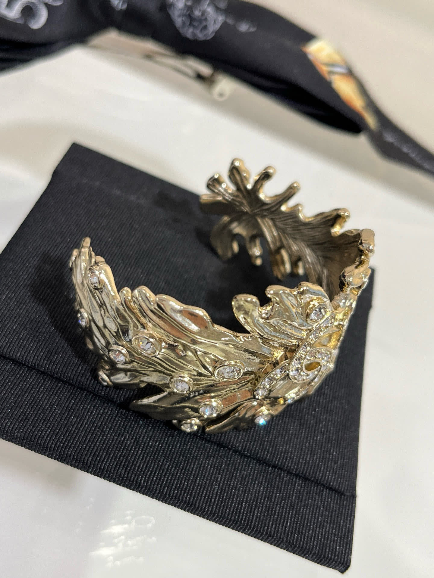 Chanel Gold Tone Crystal Bracelet