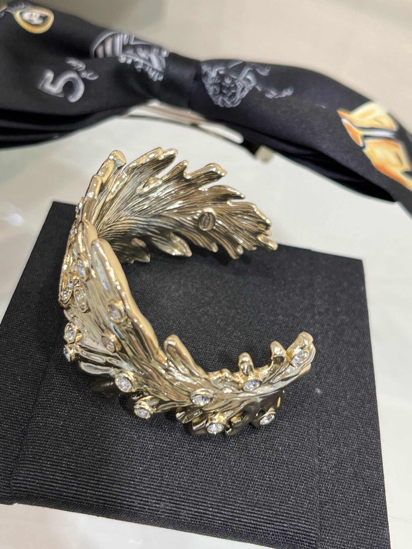 Chanel Gold Tone Crystal Bracelet