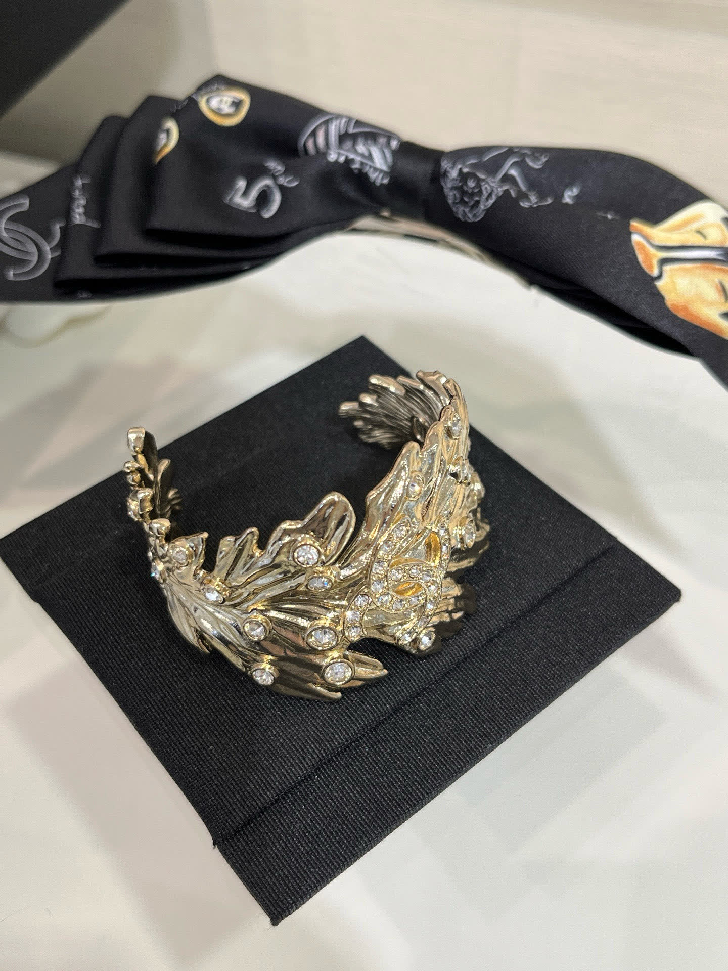 Chanel Gold Tone Crystal Bracelet