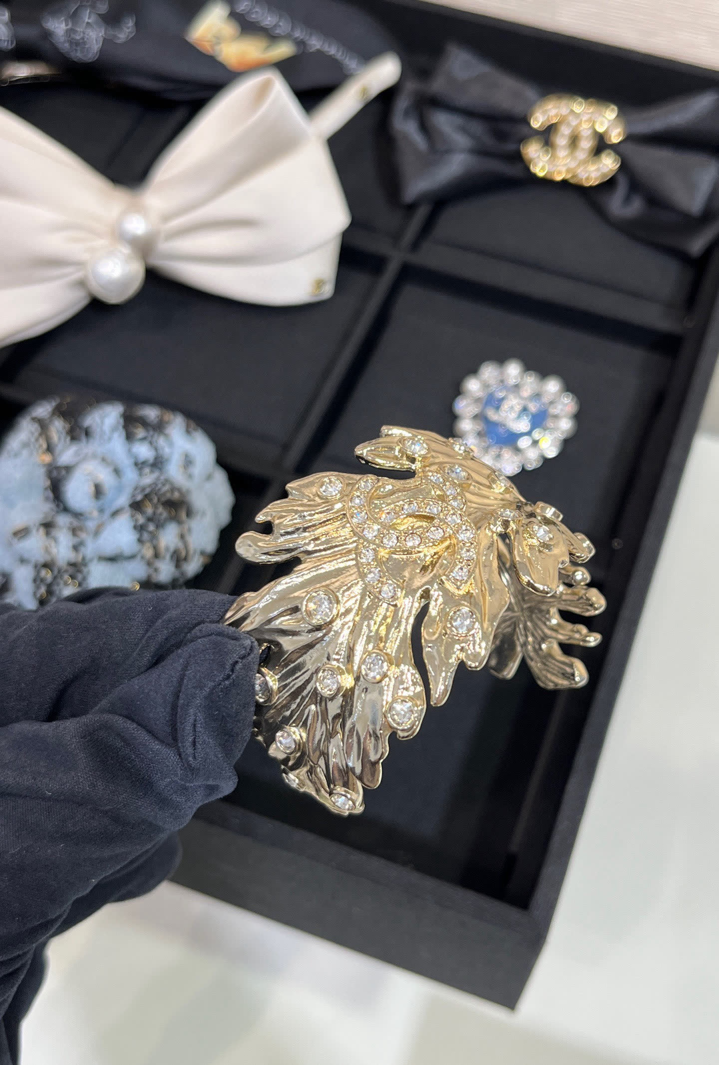 Chanel Gold Tone Crystal Bracelet