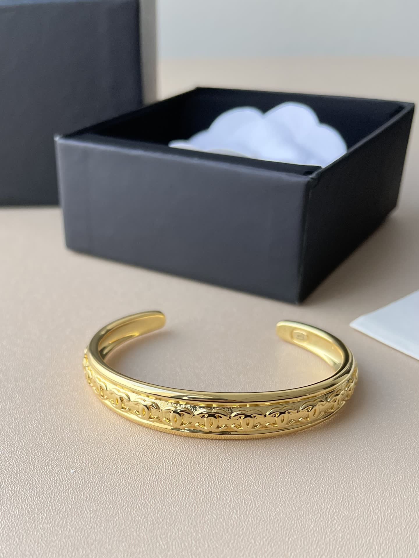 Chanel Gold Plated Bangle Bracelet