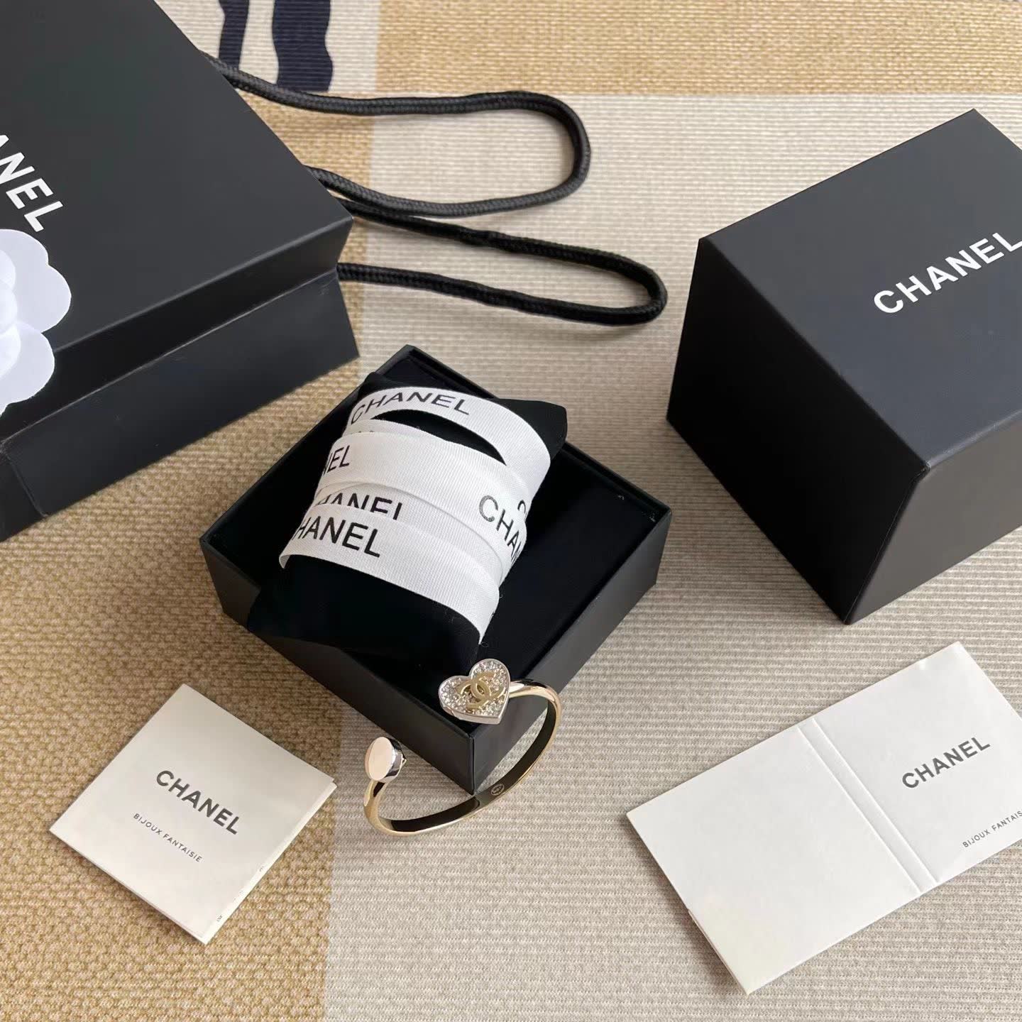 Chanel Heart Bracelet with Pearl and CC Logo