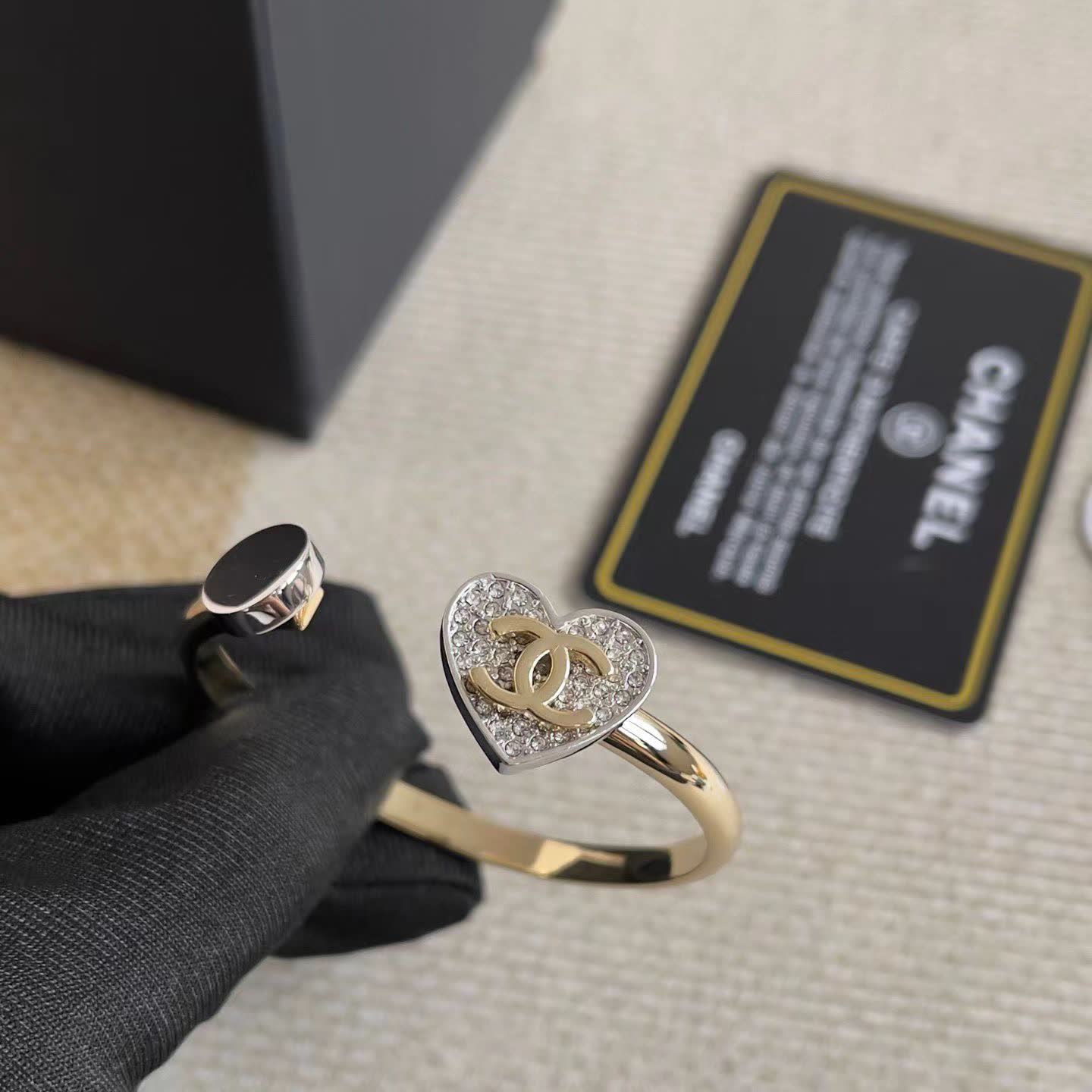 Chanel Heart Bracelet with Pearl and CC Logo
