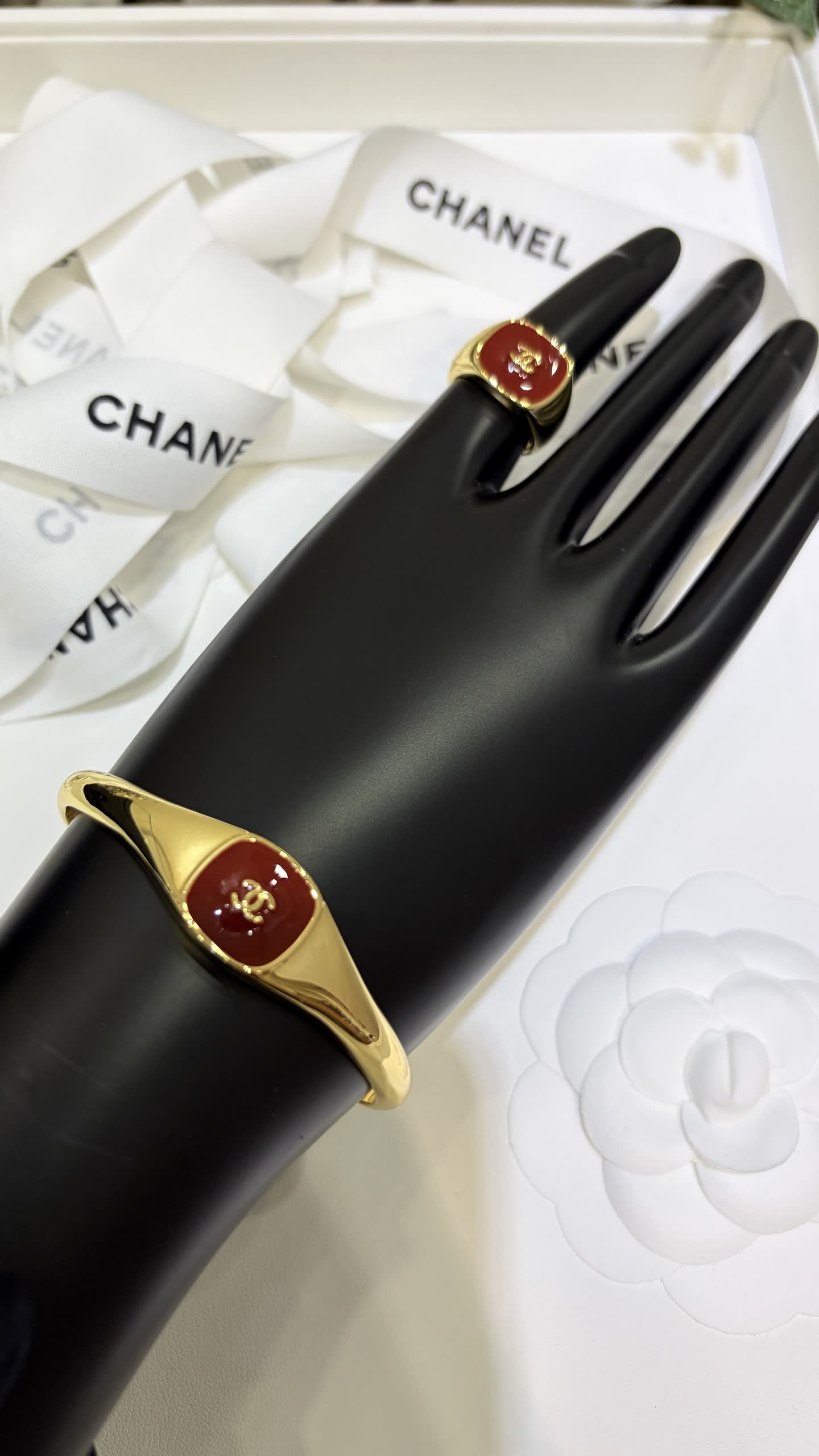Chanel CC Ring and Bracelet Set