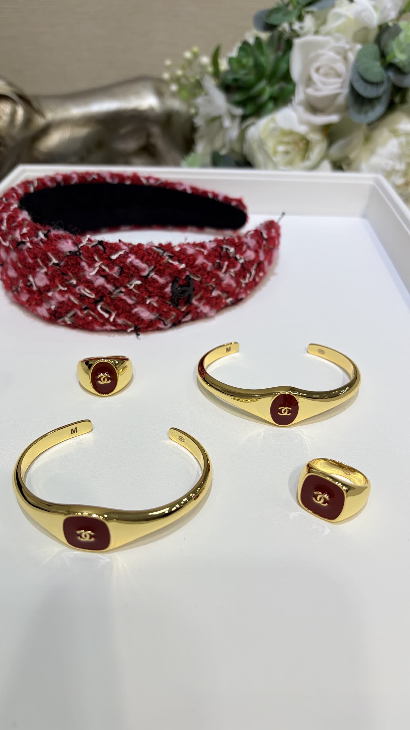 Chanel CC Ring and Bracelet Set