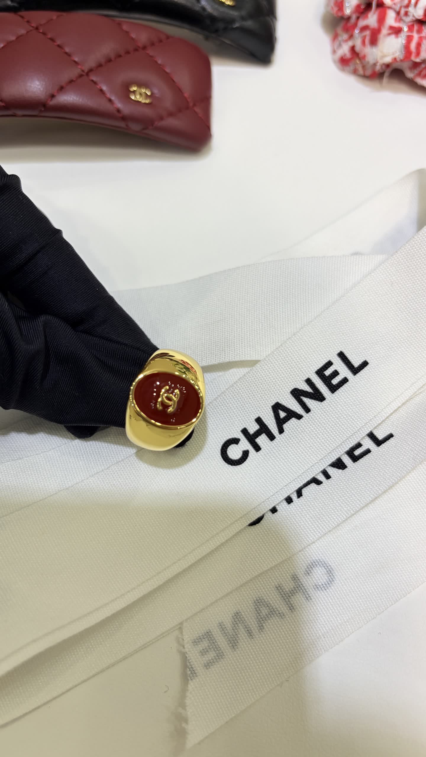 Chanel CC Logo Gold Bangles Set