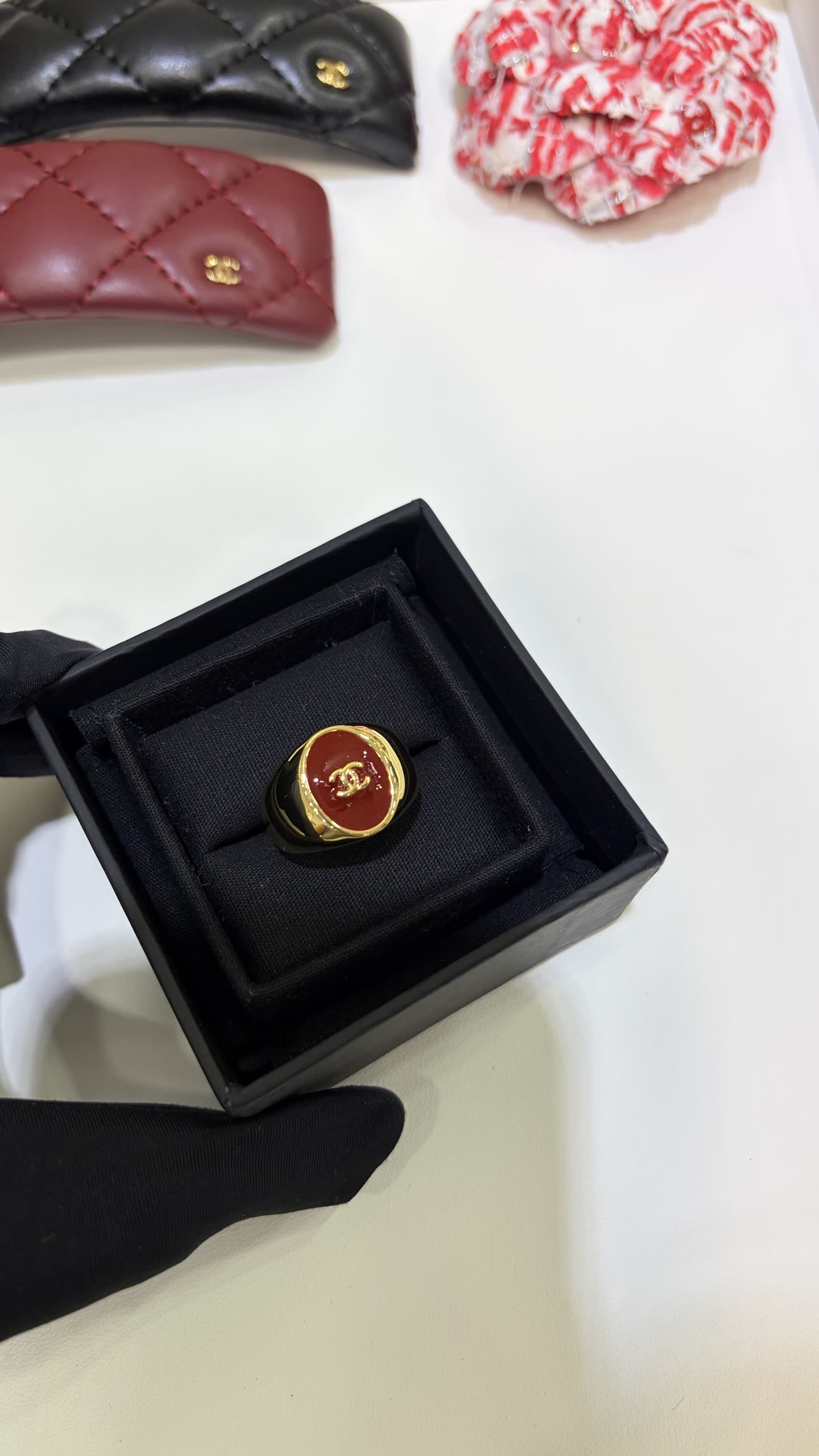 Chanel CC Logo Gold Bangles Set