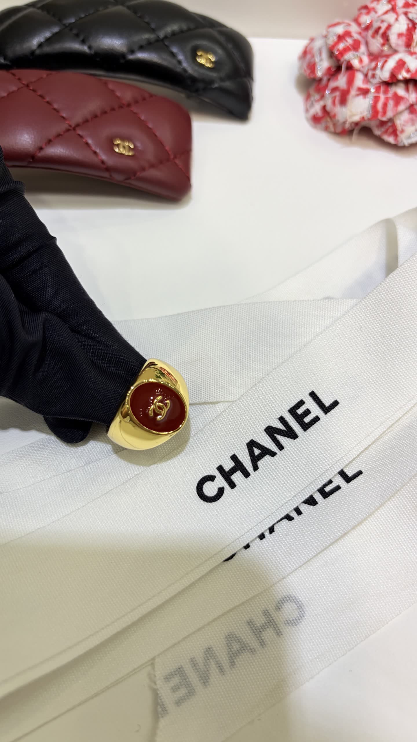 Chanel CC Logo Gold Bangles Set