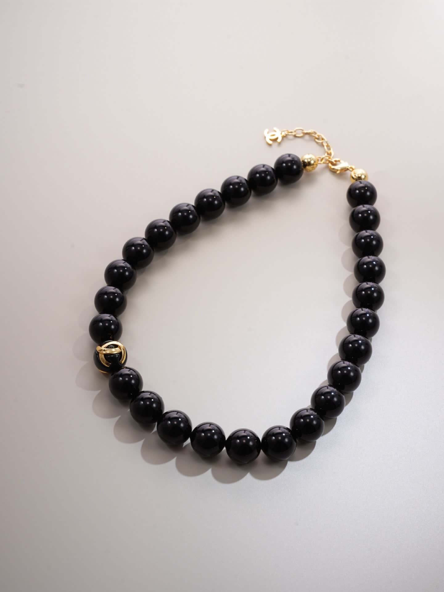 Chanel Black Bead Bracelet Chanel Black Bead Bracelet