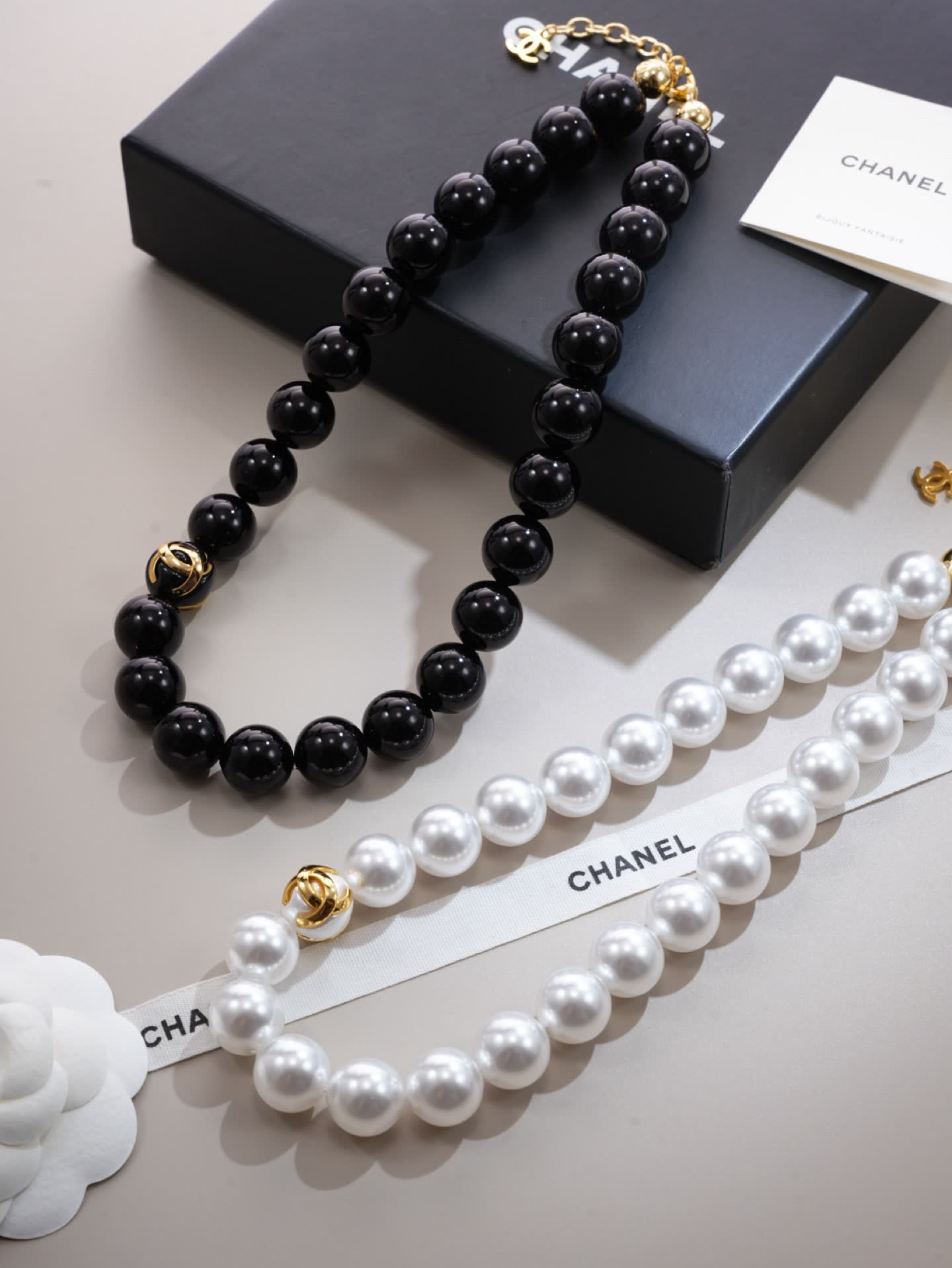 Chanel Black Bead Bracelet