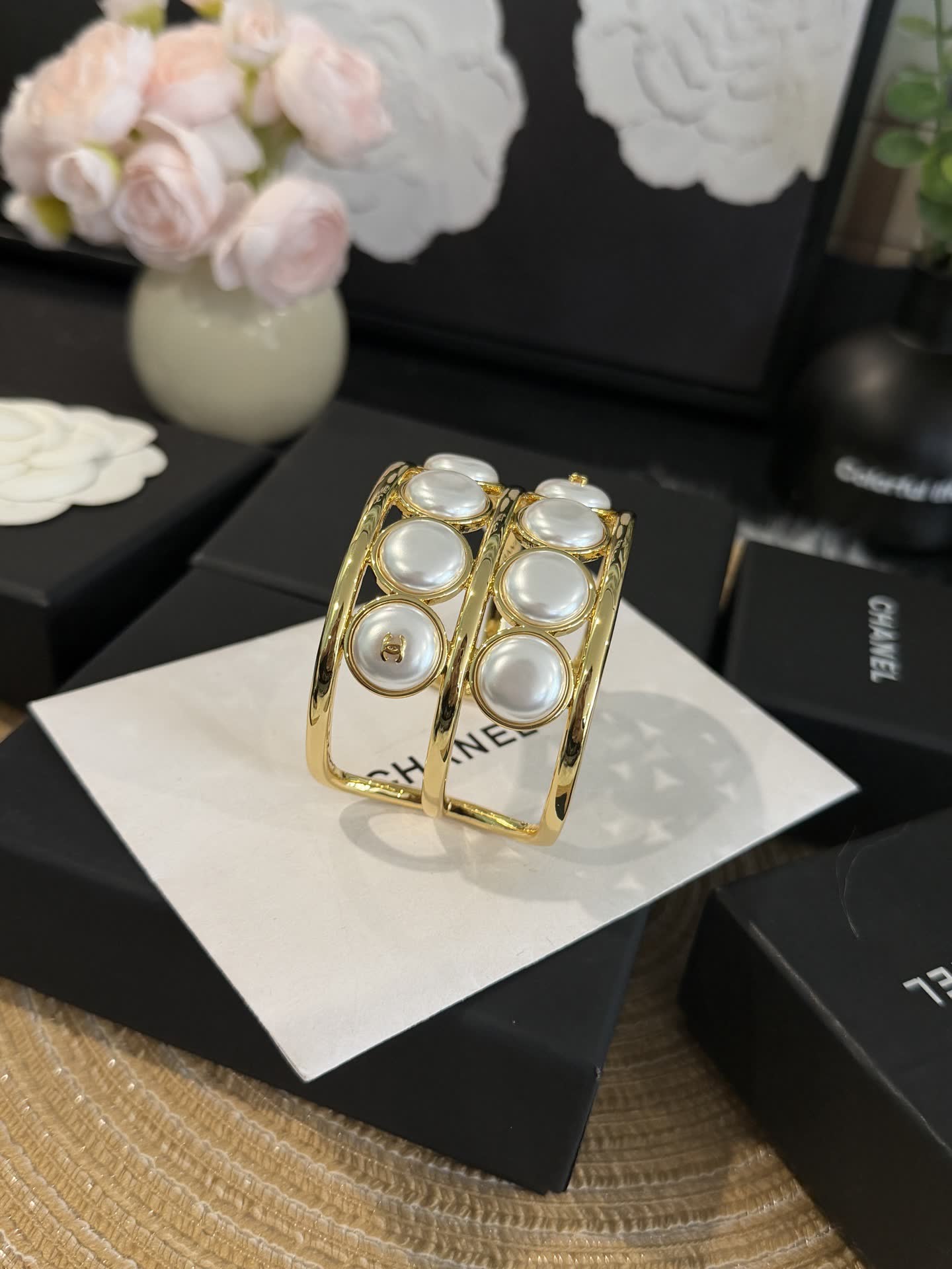 Chanel Pearl Cuff Bracelet