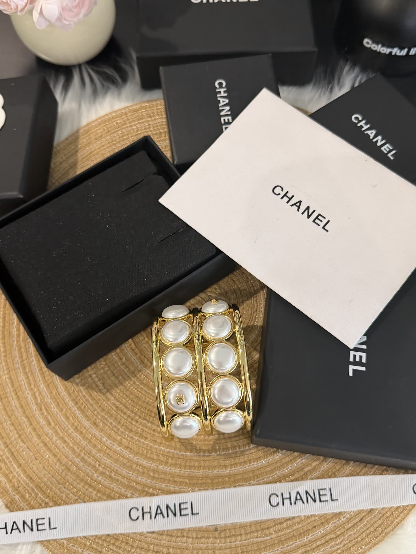 Chanel Pearl Cuff Bracelet