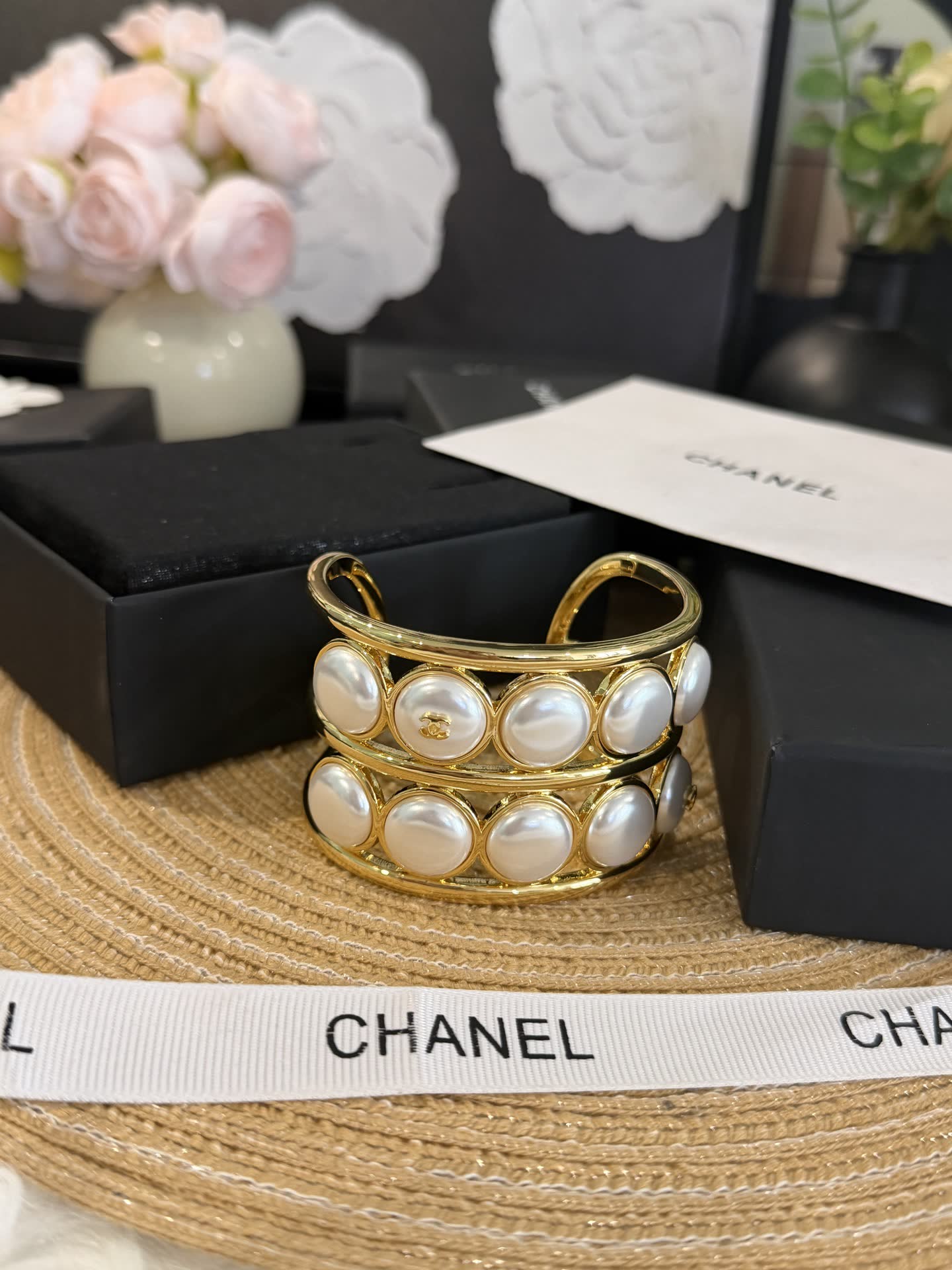 Chanel Pearl Cuff Bracelet