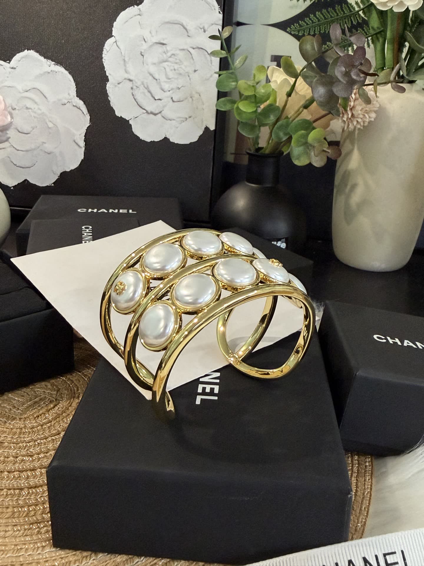 Chanel Pearl Cuff Bracelet
