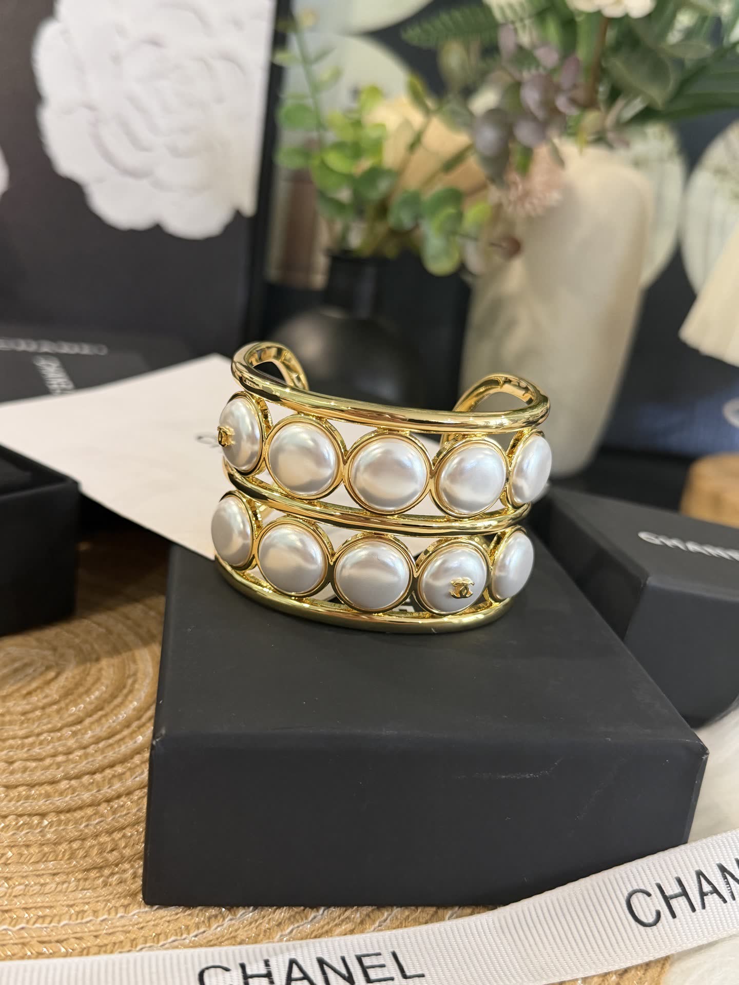 Chanel Pearl Cuff Bracelet