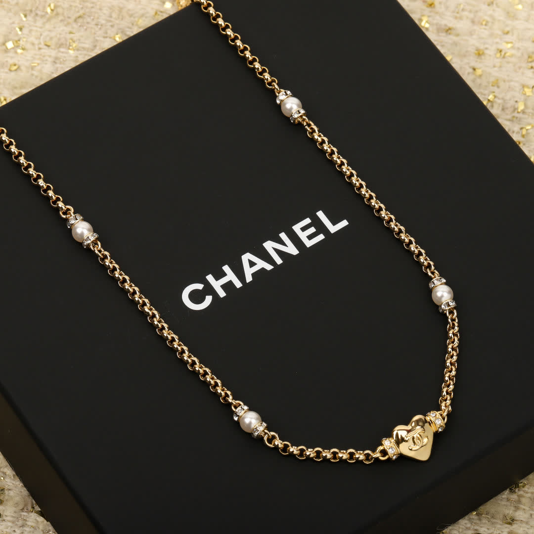Chanel Double Chain Bracelet with Pearls