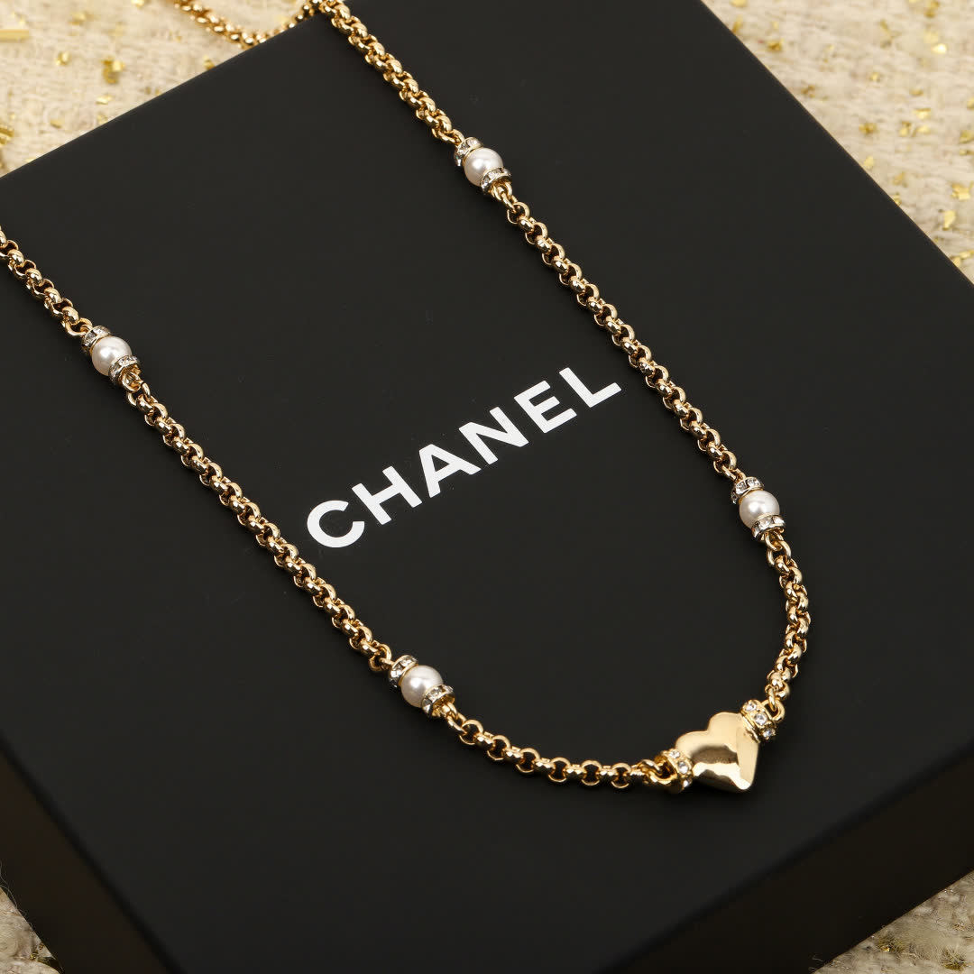 Chanel Double Chain Bracelet with Pearls