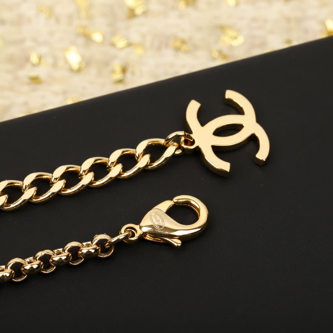 Chanel Double Chain Bracelet with Pearls