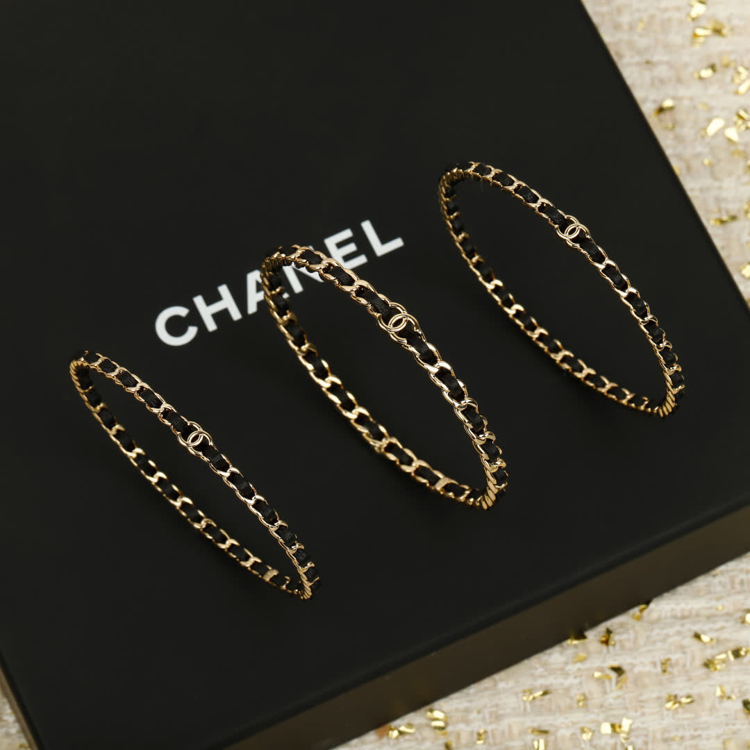 Chanel Gold and Black Chain Link Bracelet