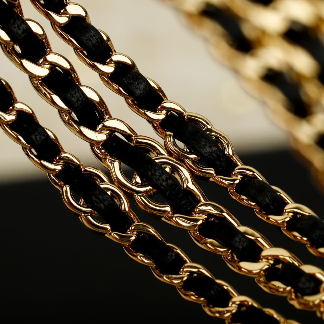 Chanel Gold and Black Chain Link Bracelet