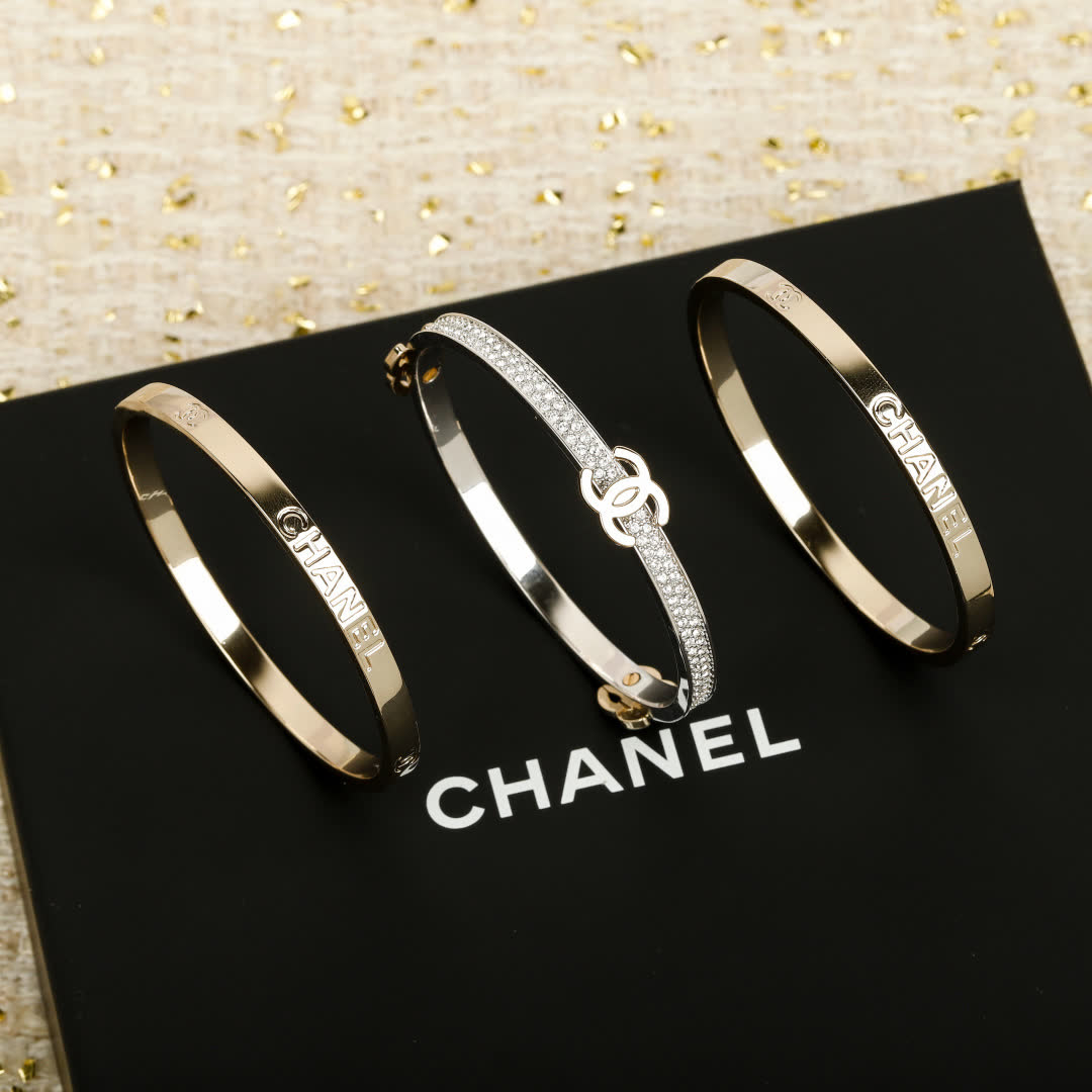 Chanel Gold Tone Bangle Bracelet
