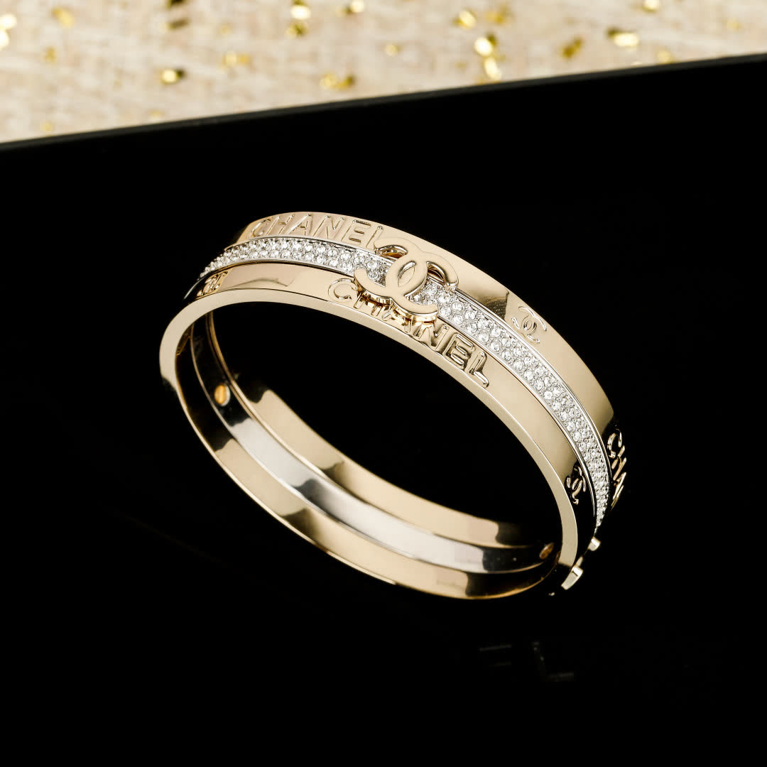 Chanel Gold Tone Bangle Bracelet