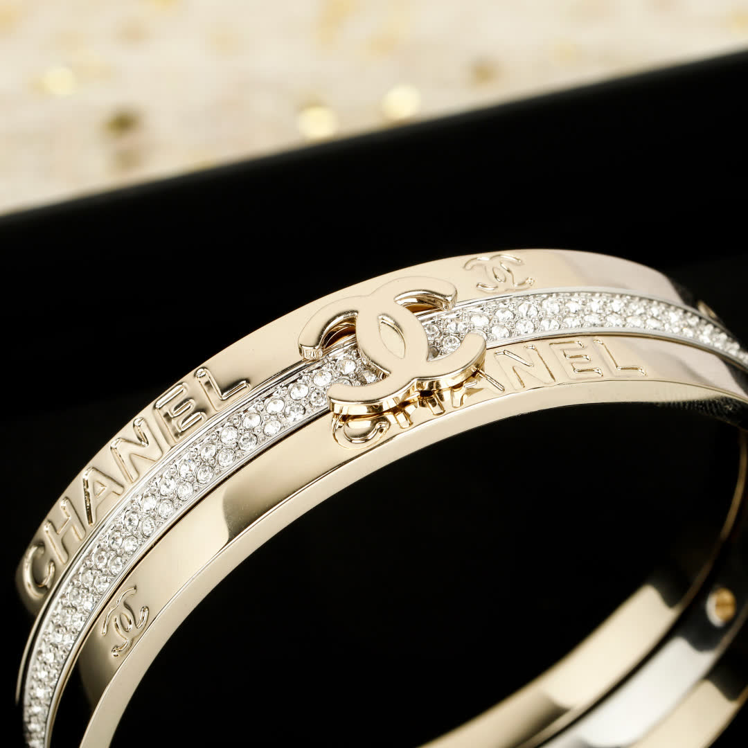 Chanel Gold Tone Bangle Bracelet